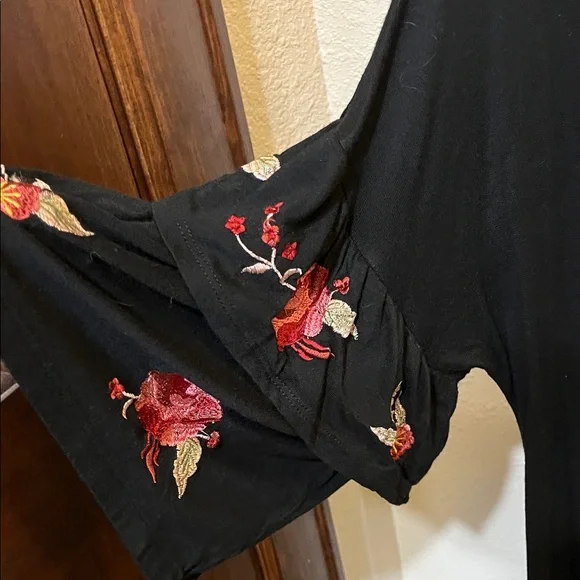 Alya Black Dress with Embroidery from Francesca’s. - Picture 3 of 7